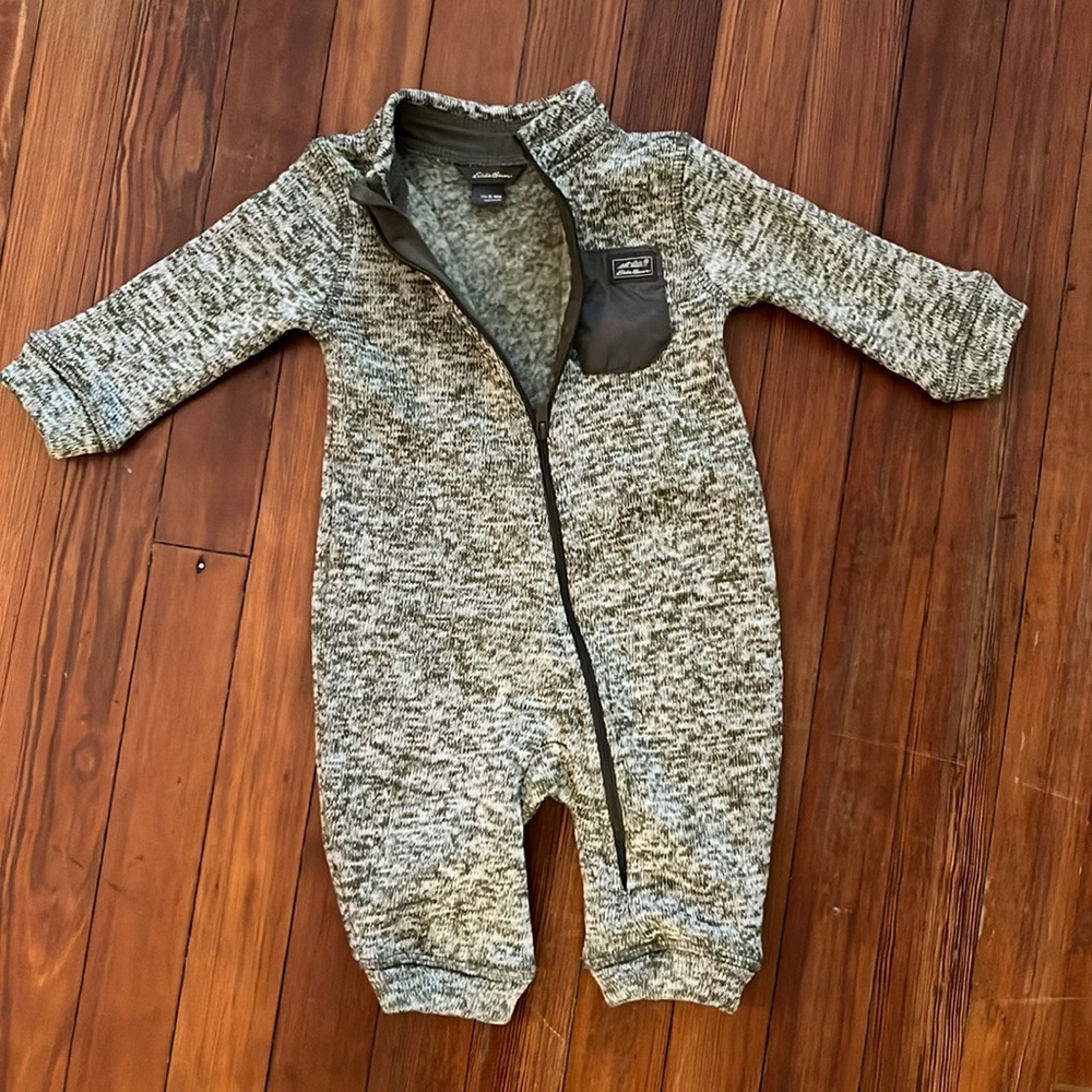 Eddie Bauer 6-9month fleece lined romper